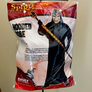 Spirit Mens Hooded Robe with hood Costume + MASK. One Size fits M…